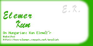 elemer kun business card